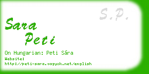 sara peti business card